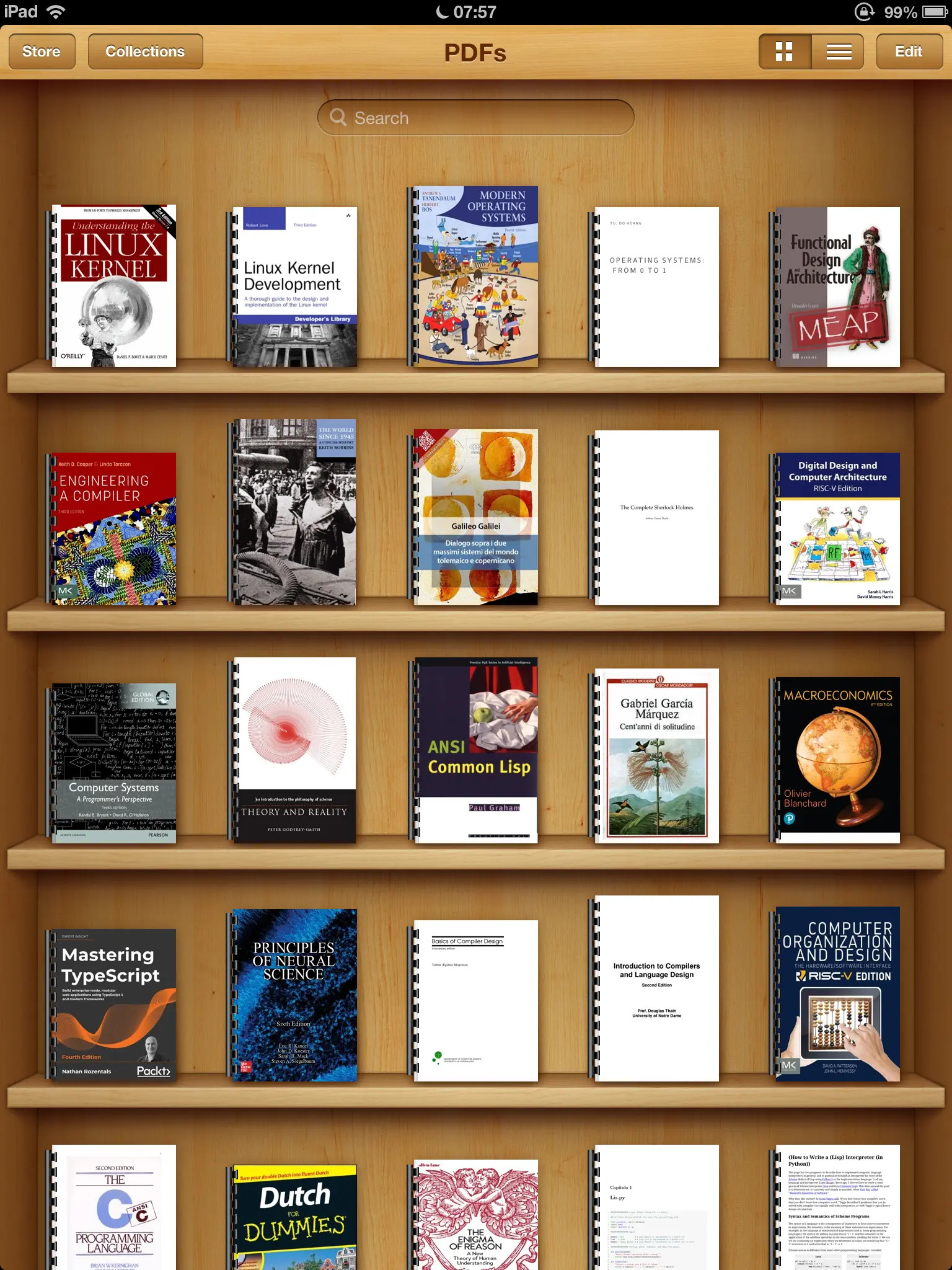 iBooks is the first thoughtful choice: the PDF rendering is amazing, but it lacks annotation features. We can do a little better than that!
